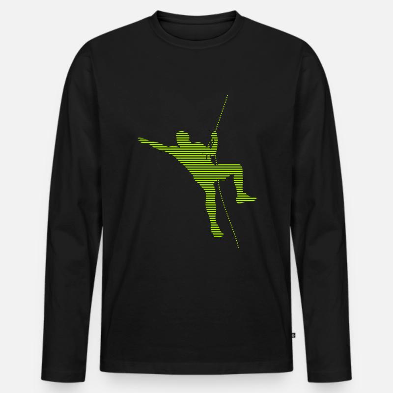 Klettern - Männer Premium Bio Langarmshirt - Schwarz
