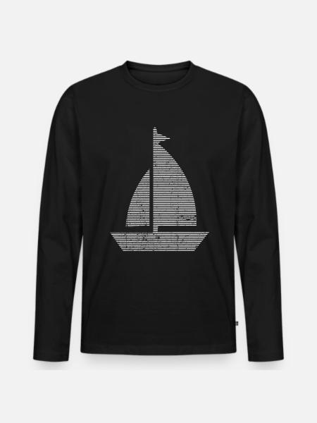 Segeln - Männer Premium Bio Langarmshirt - Schwarz