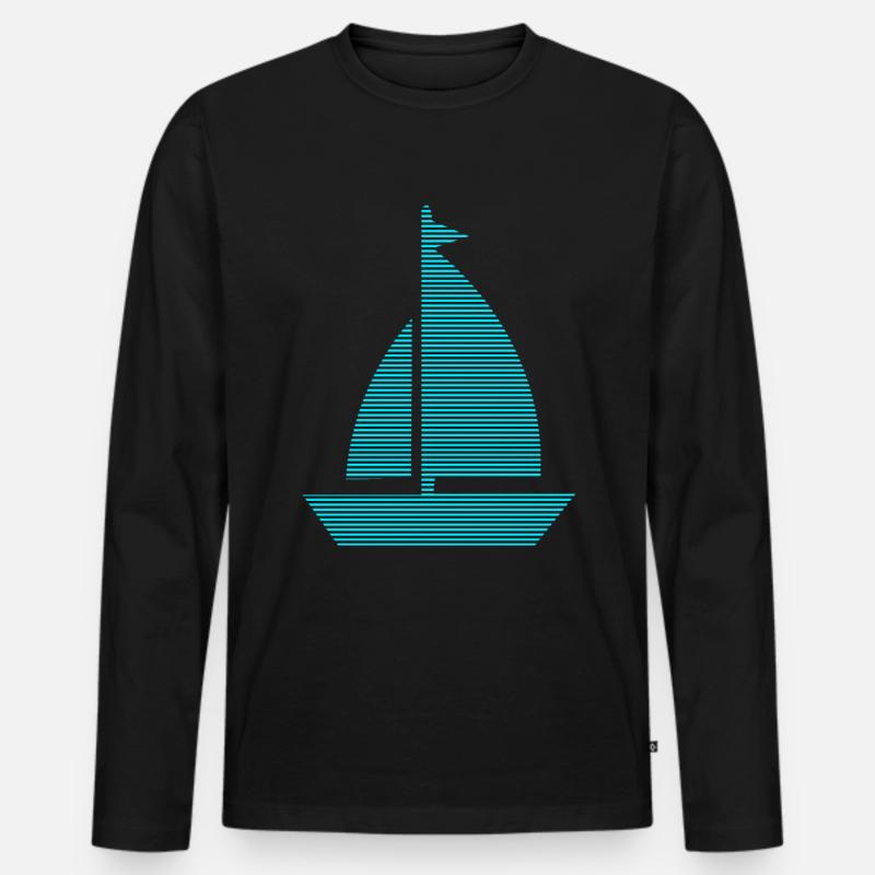 Segeln - Männer Premium Bio Langarmshirt - Schwarz