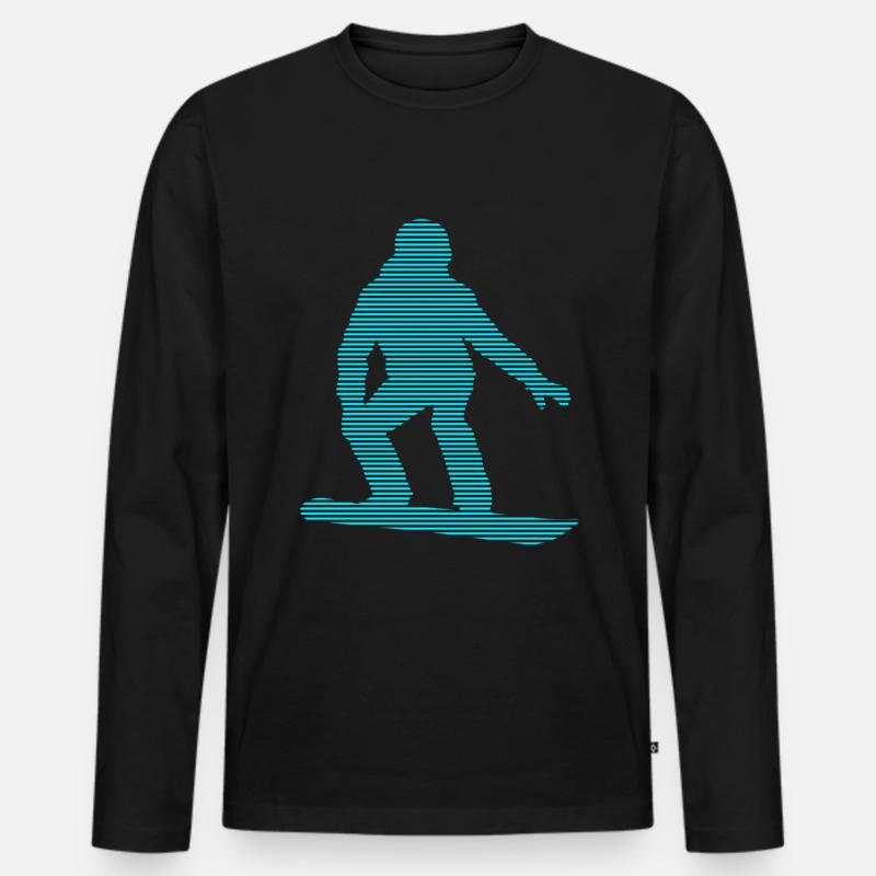 Snowboarden - Männer Premium Bio Langarmshirt - Schwarz