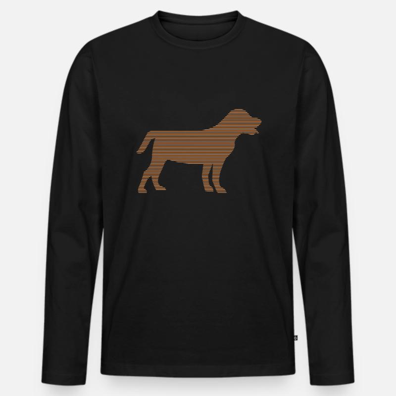Hund - Männer Premium Bio Langarmshirt - Schwarz