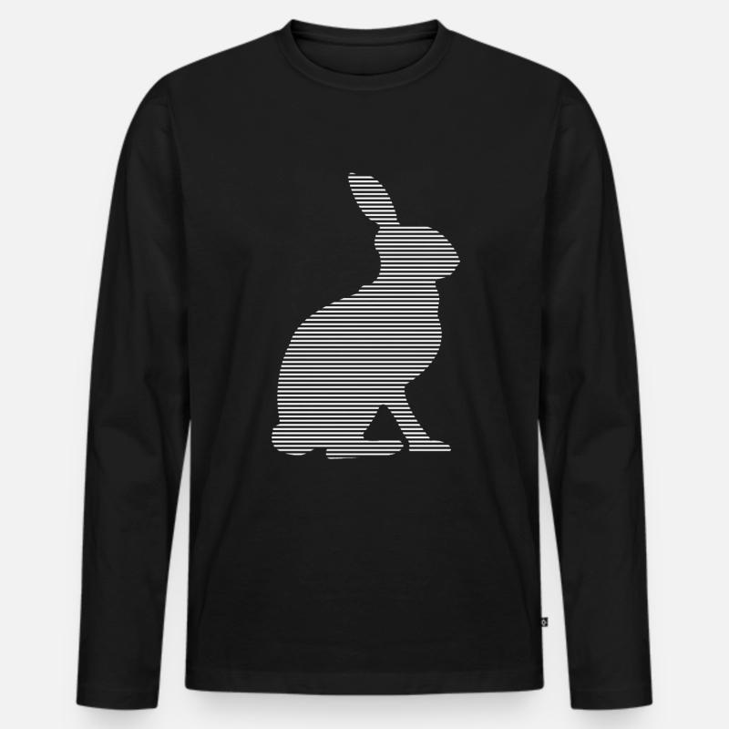 Hase - Männer Premium Bio Langarmshirt - Schwarz