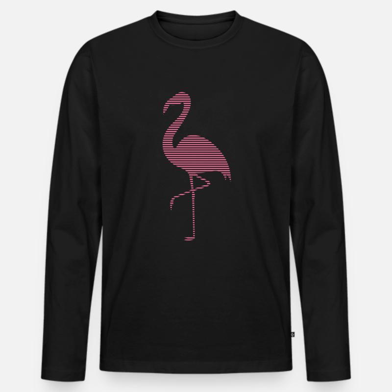 Flamingo - Männer Premium Bio Langarmshirt - Schwarz