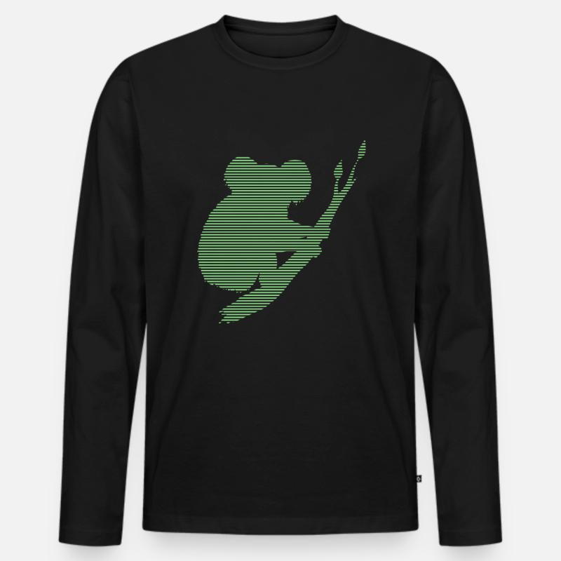 Koala - Männer Premium Bio Langarmshirt - Schwarz