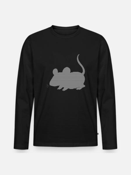 Mouse - Men's Premium Organic Long Sleeve Shirt - black