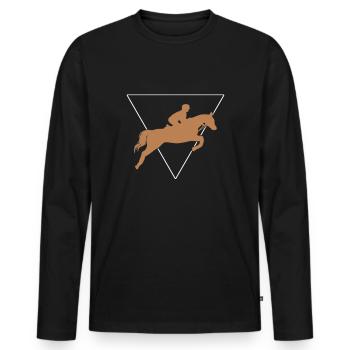 Equitation - Men's Premium Organic Long Sleeve Shirt - black - Front - Nico (187cm)