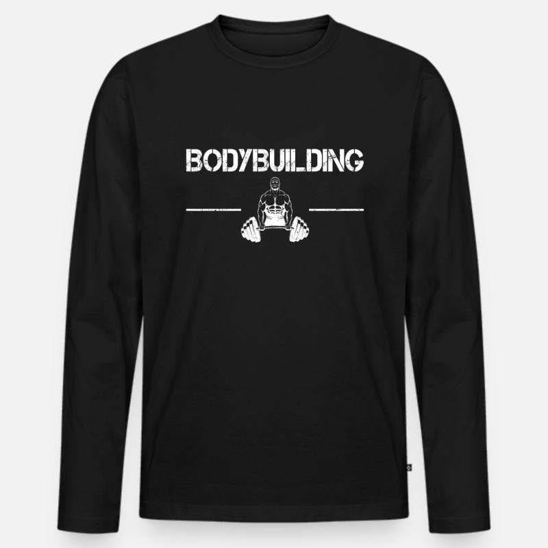 Bodybuilding - Männer Premium Bio Langarmshirt - Schwarz