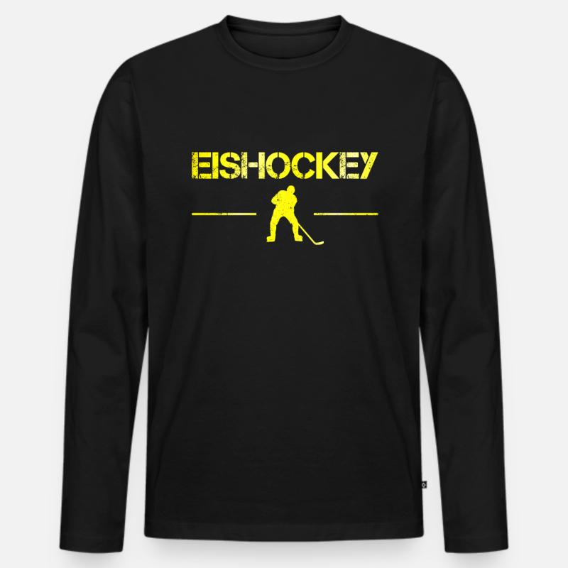 Eishockey - Männer Premium Bio Langarmshirt - Schwarz