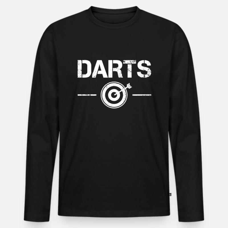 Darts - Männer Premium Bio Langarmshirt - Schwarz