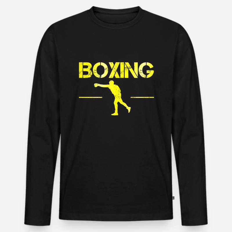 Boxen - Männer Premium Bio Langarmshirt - Schwarz