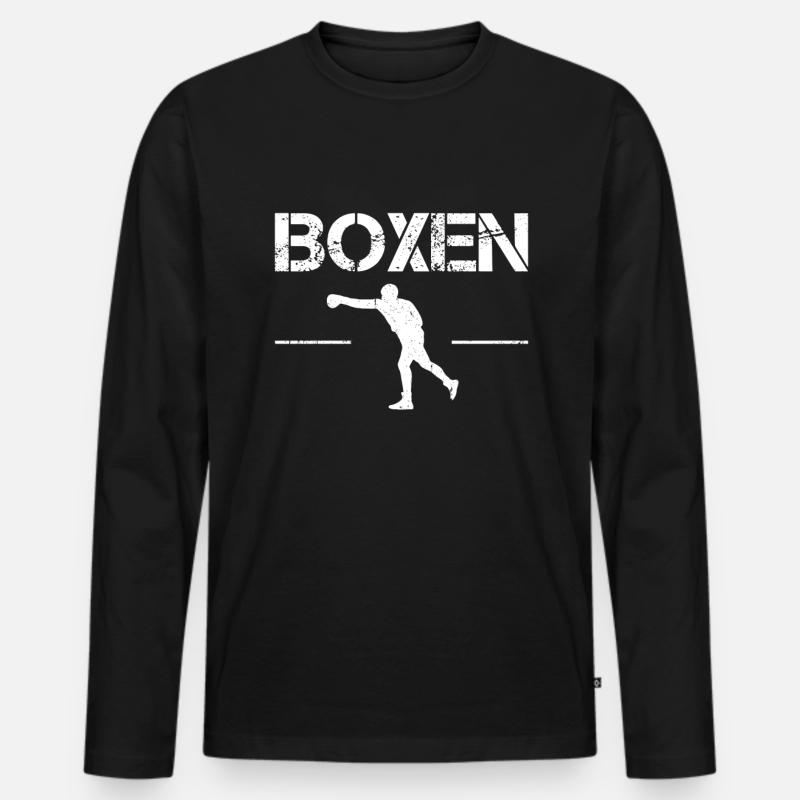 Boxen - Männer Premium Bio Langarmshirt - Schwarz