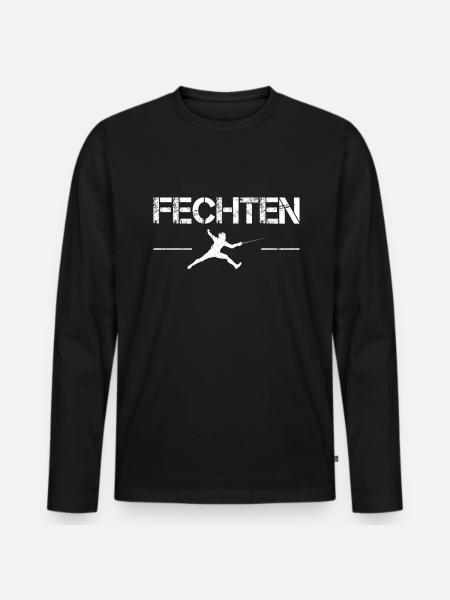Fechten - Männer Premium Bio Langarmshirt - Schwarz