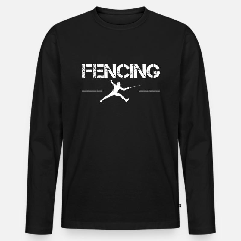Fechten - Männer Premium Bio Langarmshirt - Schwarz