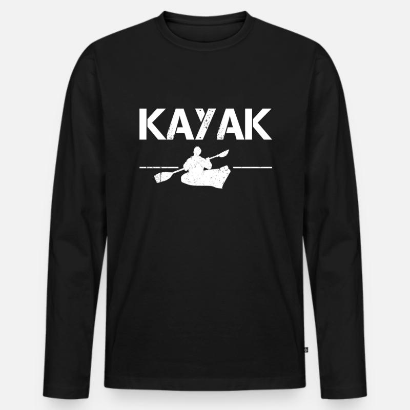Kayak - Männer Premium Bio Langarmshirt - Schwarz