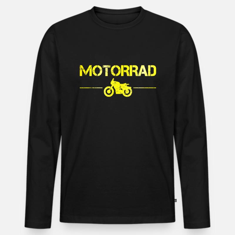 Motorrad - Männer Premium Bio Langarmshirt - Schwarz
