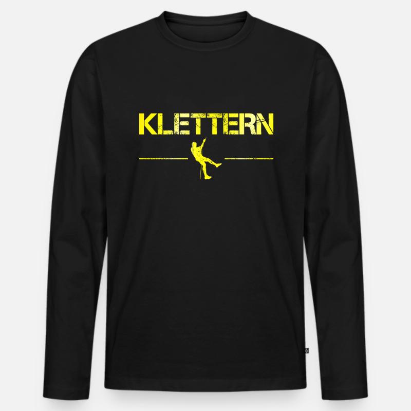 Klettern - Männer Premium Bio Langarmshirt - Schwarz