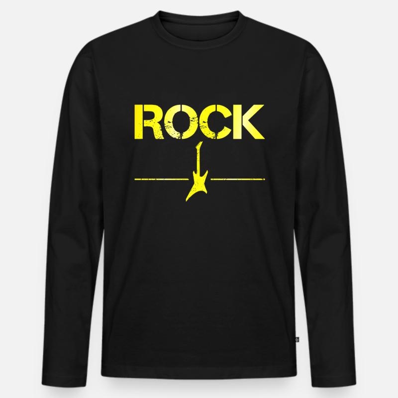 Rock - Männer Premium Bio Langarmshirt - Schwarz