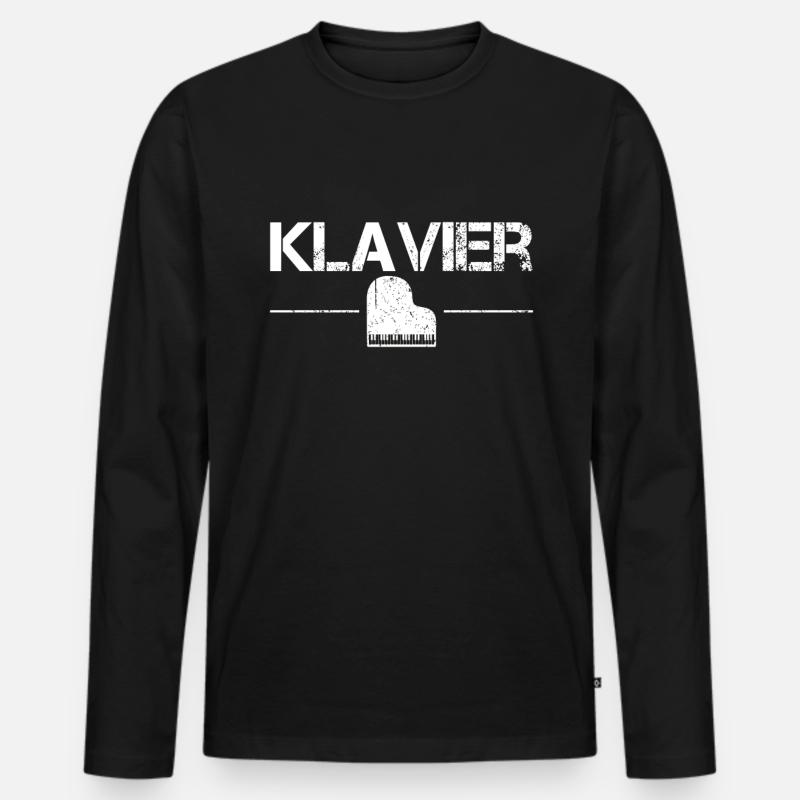 Klavier - Männer Premium Bio Langarmshirt - Schwarz