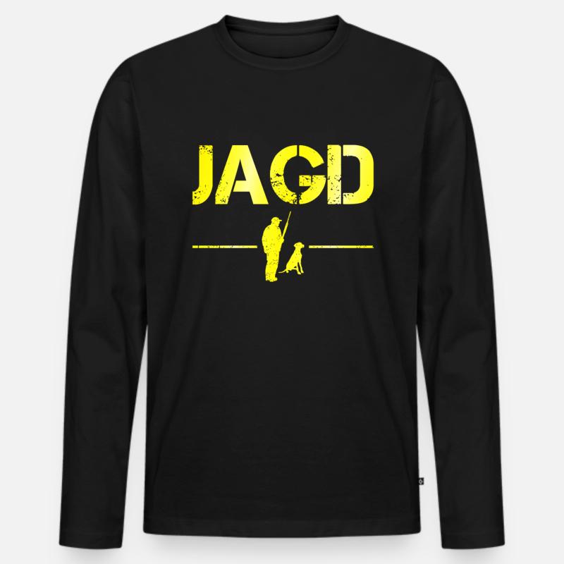 Jagen - Männer Premium Bio Langarmshirt - Schwarz