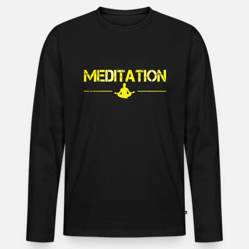 Meditation - Men's Premium Organic Long Sleeve Shirt - black