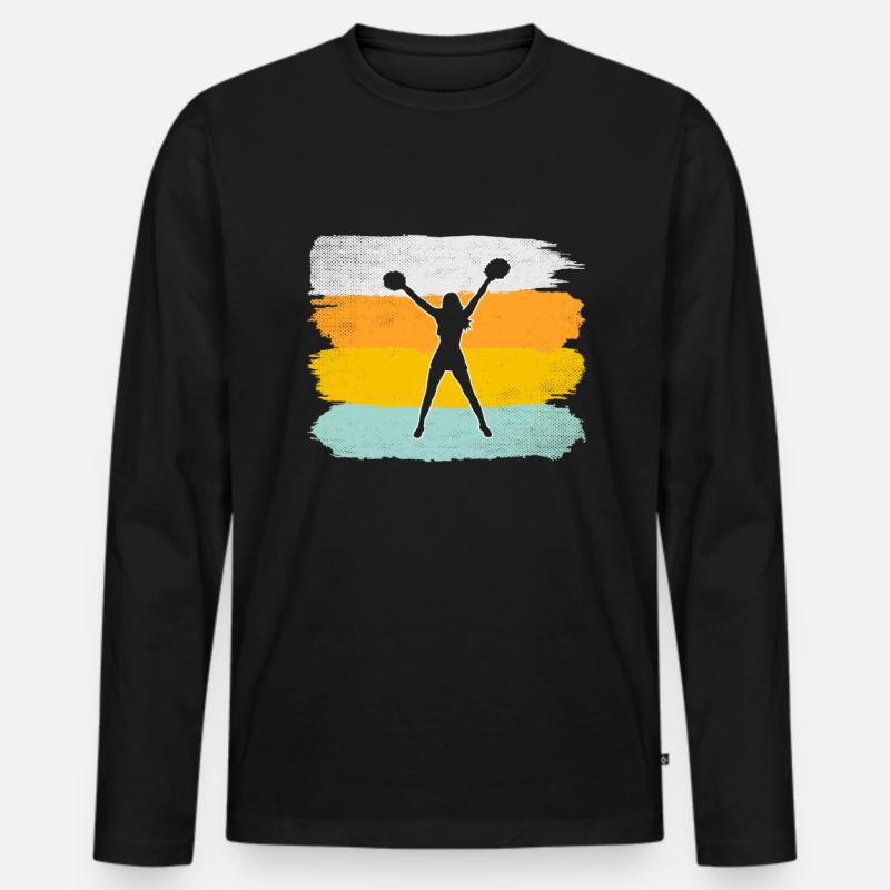 Cheerleading Retro - Männer Premium Bio Langarmshirt - Schwarz