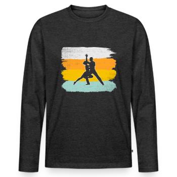 Dancing Retro - Men's Premium Organic Long Sleeve Shirt - heather anthracite - Front - Nico (187cm)
