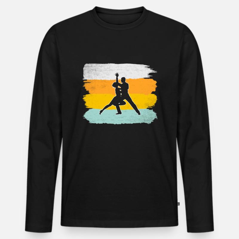Tanzen Retro - Männer Premium Bio Langarmshirt - Schwarz