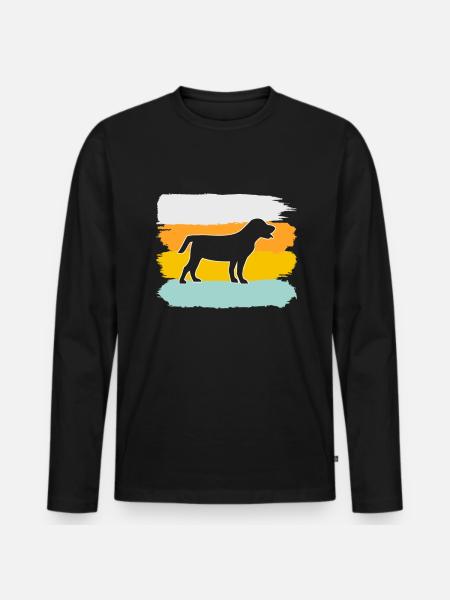 Dog Retro - Men's Premium Organic Long Sleeve Shirt - black
