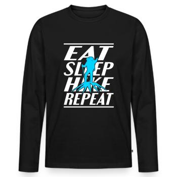 Alimentation Sommeil Randonnée - T-shirt manches longues Premium bio Homme - noir - Devant - Nico (187cm)