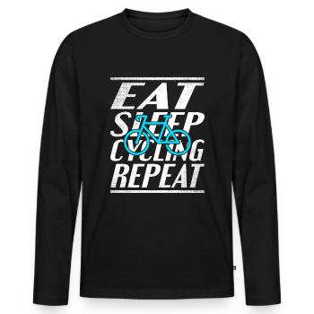 Alimentation Vélo de couchage - T-shirt manches longues Premium bio Homme - noir - Devant - Nico (187cm)