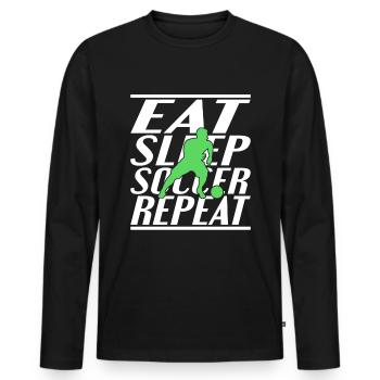 Alimentation Sommeil Football - T-shirt manches longues Premium bio Homme - noir - Devant - Nico (187cm)