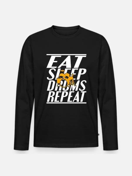 Nourriture Sleeping Drums - T-shirt manches longues Premium bio Homme - noir
