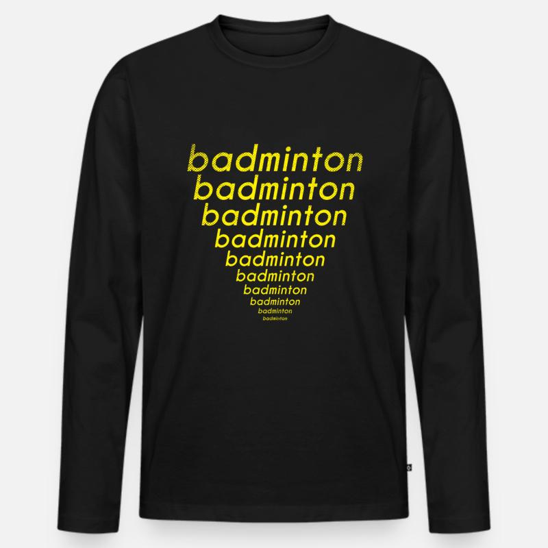 Badminton - Männer Premium Bio Langarmshirt - Schwarz