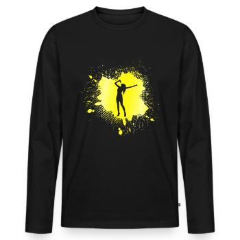 Sing - Men's Premium Organic Long Sleeve Shirt - black - Front - Nico (187cm)