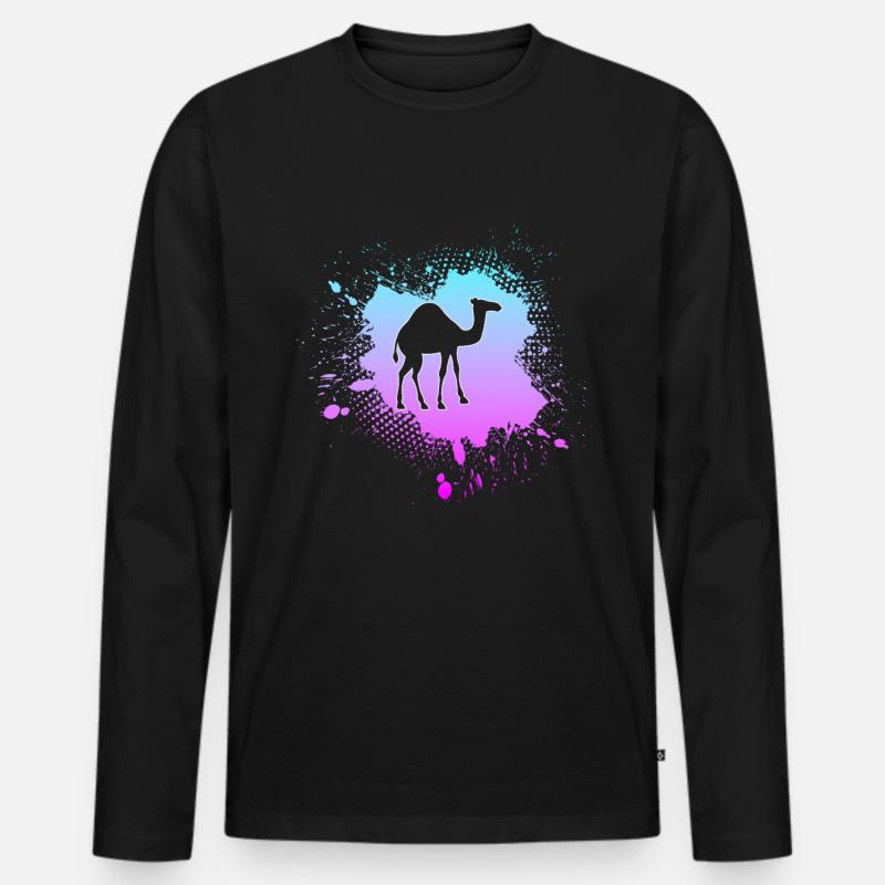 Dromedar - Männer Premium Bio Langarmshirt - Schwarz