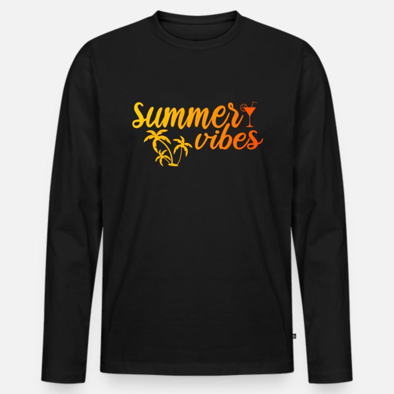 Summer - Men's Premium Organic Long Sleeve Shirt - black