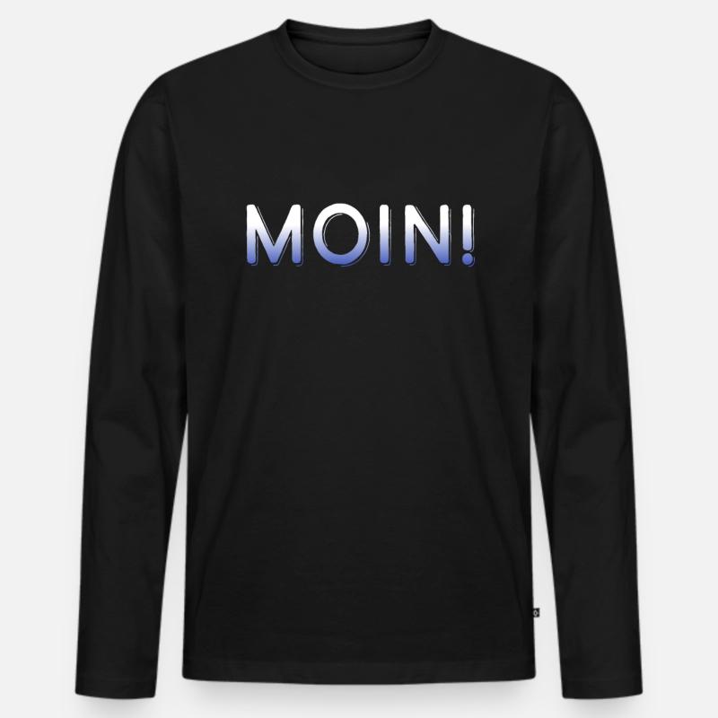 Moin - Männer Premium Bio Langarmshirt - Schwarz