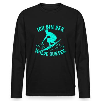 Preventivo di navigazione - Maglia a manica lunga ecologica premium da uomo - nero - Fronte - Nico (187cm)