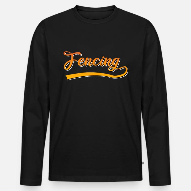 Fechten - Männer Premium Bio Langarmshirt - Schwarz