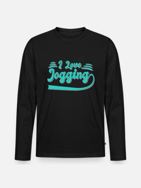 I love jogging - Men's Premium Organic Long Sleeve Shirt - black
