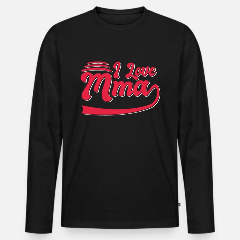 Ich liebe MMA - Männer Premium Bio Langarmshirt - Schwarz
