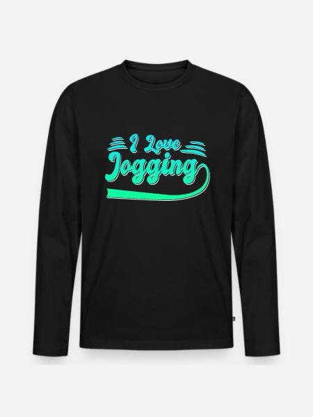 I love jogging - Men's Premium Organic Long Sleeve Shirt - black