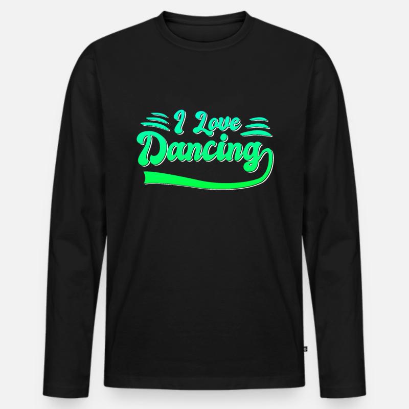 Ich liebe Tanzen - Männer Premium Bio Langarmshirt - Schwarz