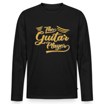 The guitarist - Men's Premium Organic Long Sleeve Shirt - black - Front - Nico (187cm)