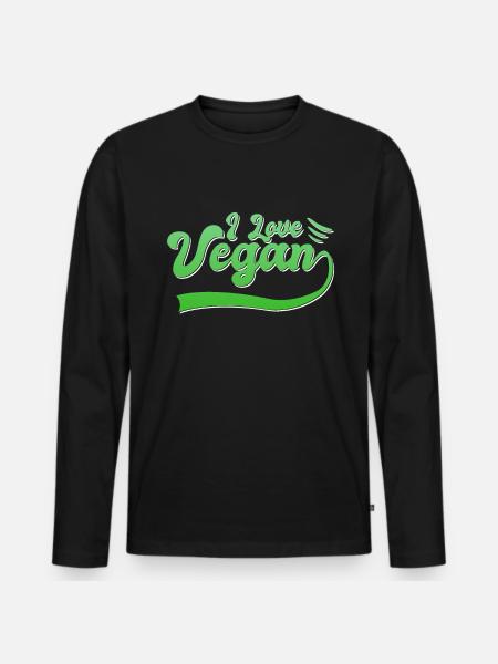 Vegan - Men's Premium Organic Long Sleeve Shirt - black