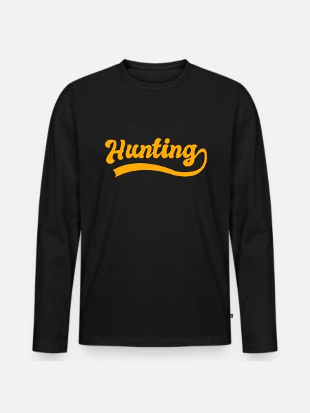 Jagd - Männer Premium Bio Langarmshirt - Schwarz
