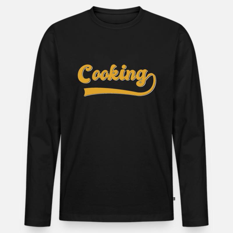 Kochen - Männer Premium Bio Langarmshirt - Schwarz