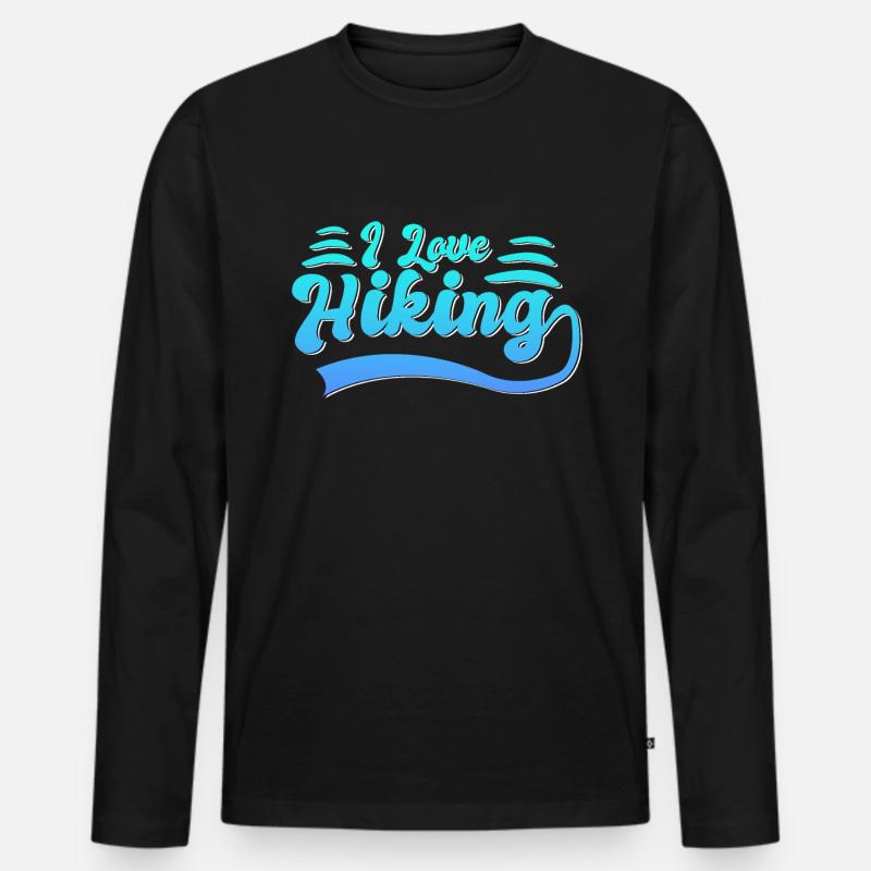 Ich liebe Wandern - Männer Premium Bio Langarmshirt - Schwarz
