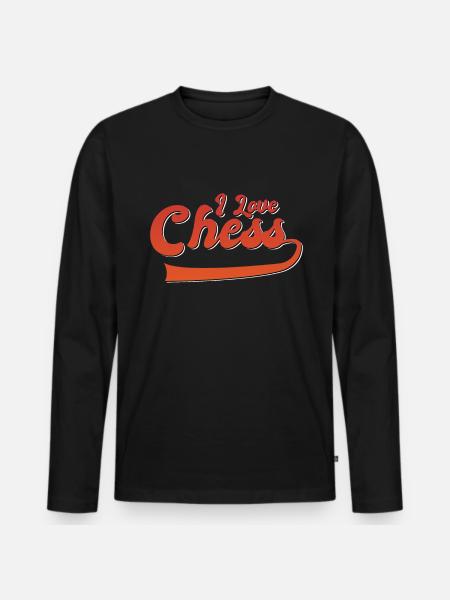 I love chess - Men's Premium Organic Long Sleeve Shirt - black