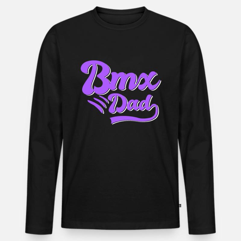 BMX Papa Geschenk - Männer Premium Bio Langarmshirt - Schwarz